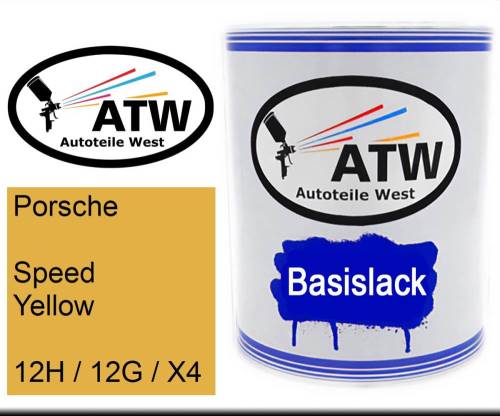 Porsche, Speed Yellow, 12H / 12G / X4: 1L Lackdose, von ATW Autoteile West.